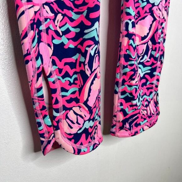 Lilly Pulitzer Bright Pink Lobstah Roll Luxletic Cropped Leggings Size S Women's - Picture 5 of 10